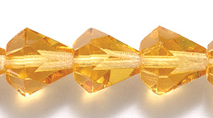 48FC254-LKR: CZ Faceted Drop Trans LT MED Topaz 8x9mm-25PC