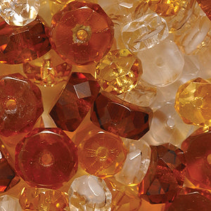 70FC9057R: Faceted Disc Topaz/MED Topaz/champagne Mix-110PC