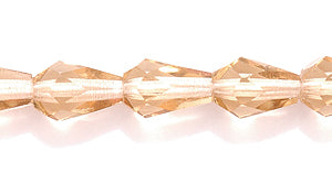 42FC257-1R: CZ Faceted Drop Trans MED Smoke Topaz 5x7mm-25PC