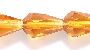 49FC254-DR: CZ Drop Trans MED Topaz 8x12mm-25PC