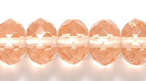 77FR292R: CZ Faceted Rondelle Trans DK Pink 6x9mm-50PC