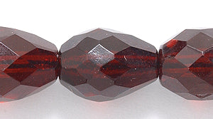 46FC246-DJR: CZ Faceted Drop Deep Garnet 10x13mm-25PC