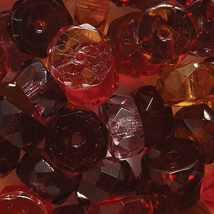 70FC9053R: Faceted Disc Topaz/amethyst/ruby Mix-50PC