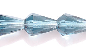 48FC269-LTR: CZ Faceted Drop Trans LT Montana 7x10mm-25PC