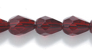 44FC246R: CZ Faceted Drop Trans Garnet 6x8mm-25PC