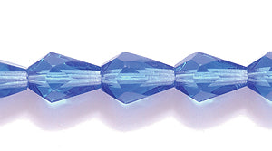 42FC275R: CZ Faceted Drop Trans MED Sapphire 5x7mm-25PC