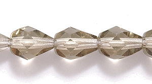 44FC205R: CZ Faceted Drop Trans Grey 6x8mm-25PC