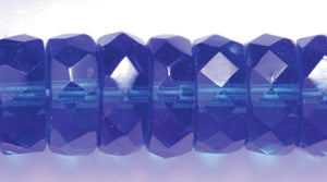 76FC275R: CZ Faceted Disc Trans MED Sapphire 10mm-25PC