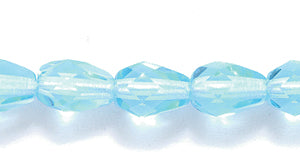 43FC263R: CZ Faceted Drop LT MED Aqua 5x7mm-25PC