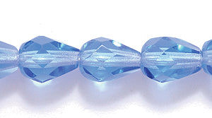 44FC274R: CZ Faceted Drop Trans Sapphire 6x8mm-25PC