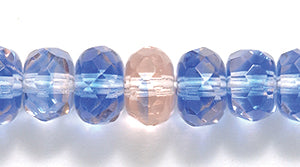 75FR5279R: CZ Faceted Rondelle 2 Tone Blue Pink 7mm-50PC