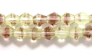 82FC5229R: CZ Faceted Diamond 2 Tone Jonquil/amethyst 4mm-50PC