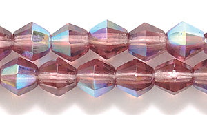 84FC598R: CZ Faceted Diamond Trans Amethyst 5mm-100PC