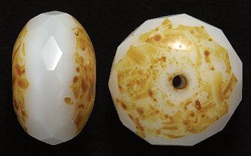 81FR210-54R: CZ Faceted Rondelle Opal White Stone 17mm-4PC