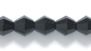 86FC109R: CZ Faceted Diamond Black 6mm-50PC