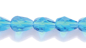 43FC264-D: CZ FC Drop DK Aqua Blue 5x7mm 300PC