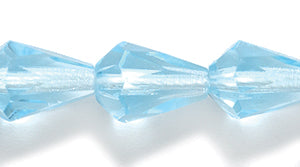 48FC262R: CZ Faceted Drop Trans LT Aqua 7x10mm-25PC