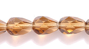 44FC257-3R: CZ Faceted Drop Trans DK Smoke Topaz 6x8mm-50PC