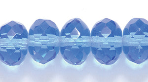 77FR274R: CZ Faceted Rondelle Trans Sapphire 6x9mm-50PC