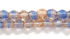 82FC5279R: CZ Faceted Diamond Two Tone Blue/pink 4mm-50PC