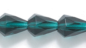 47FC288R: CZ Faceted Drop Trans DK Emerald 7x9mm-25PC