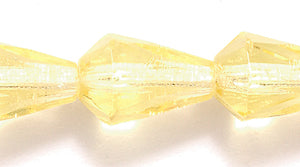 47FC221-QR: CZ Faceted Drop Trans LT Jonquil 8x12mm-25PC