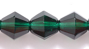 89FC288R: CZ Faceted Diamond Trans DK Emerald 9mm-40PC