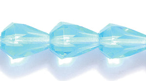 47FC263R: CZ Faceted Drop Trans LT MED Aqua 7x9mm-25PC