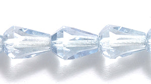 47FC064-BR: CZ Faceted Drop Crystal Aqua Picasso 5x7mm-25PC