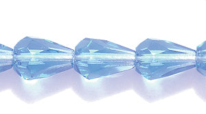 42FC274-JR: CZ Faceted Drop Trans MED Sapphire 6x8mm-25PC