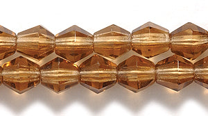 84FC257-3R: CZ Faceted Diamond Trans DK Smoke Topaz 5mm-50PC