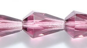 47FC297-QR: CZ Faceted Drop Amethyst 8x12mm-30PC