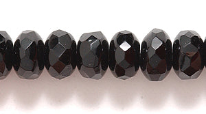 74FR109R: CZ Faceted Rondelle Black 4x7mm-50PC