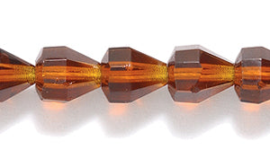 40FC256-2R: CZ Faceted Drop Trans DK MED Topaz 6x6.5mm-50PC