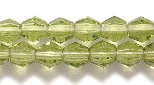 84FC283R: CZ Faceted Diamond Trans Olive 5mm-50PC