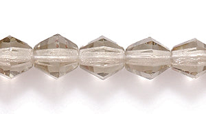 86FC204R: CZ Faceted Diamond Trans Grey 6mm-50PC