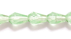 42FC281-3R: CZ Faceted Drop Trans LT Green 5x7mm-25PC