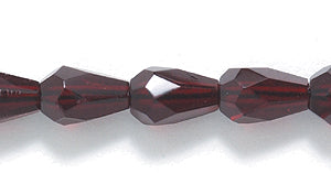 42FC246R: CZ Faceted Drop Trans Garnet 5x7mm-50PC