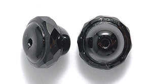 96FC109R: CZ Faceted Bell Black 8x10mm-25PC