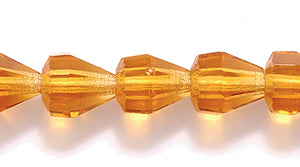 40FC254-D1R: CZ Faceted Drop MED Trans DK Topaz 6x6.5mm-50PC