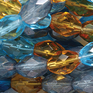 37FC9014R: CZ Faceted Oval Mix Topaz/aqua 7x9mm-30PC