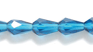 42FC268R: CZ Faceted Drop Trans Capri Blue 5x7mm-25PC