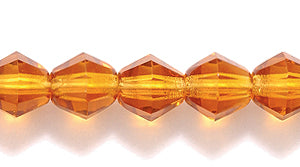 86FC254-2R: CZ Faceted Diamond Trans DK MED Topaz 6mm-50PC