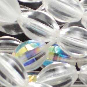 36FA9008R: CZ Global Faceted Crystal AB/matte 9x12mm-20PC