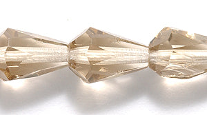 48FC257-OR: CZ Faceted Drop Trans LT Smoke Topaz 7x10mm-25PC