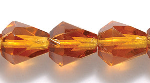 48FC254-2KR: CZ Faceted Drop Trans MED DK Topaz 8x9mm-25PC