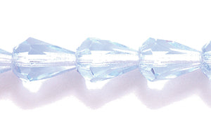 42FC272-1JR: CZ Faceted Drop Trans MED LT Sapphire 6x8mm-25PC