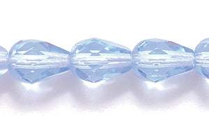 44FC272-1R: CZ Faceted Drop Trans LT Sapphire 6x8mm-25PC