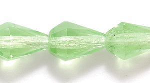 47FC282-PJR: CZ Faceted Drop Trans Very Pale Green 7x10mm-25PC