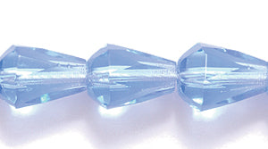 47FC273R: CZ Faceted Drop Trans MED Sapphire 7x9mm-25PC